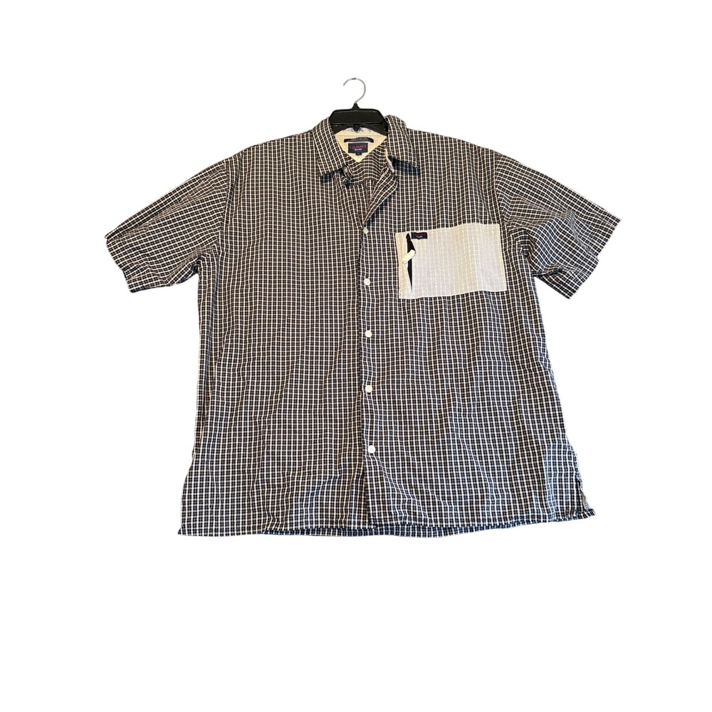 Tommy Jeans Button Up Shirt Mens XL Black Gingham Excellent Mesh Pocket